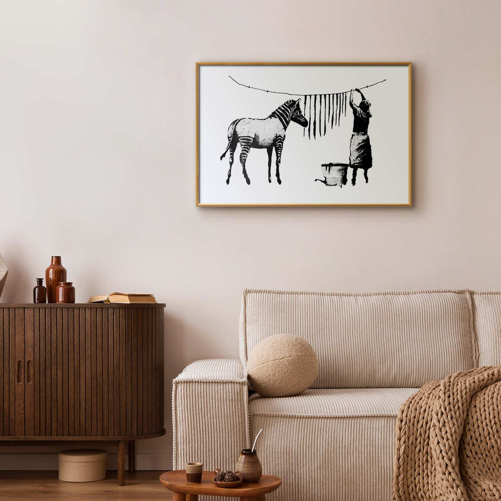 Banksy Zebra Washing Street Art Poster