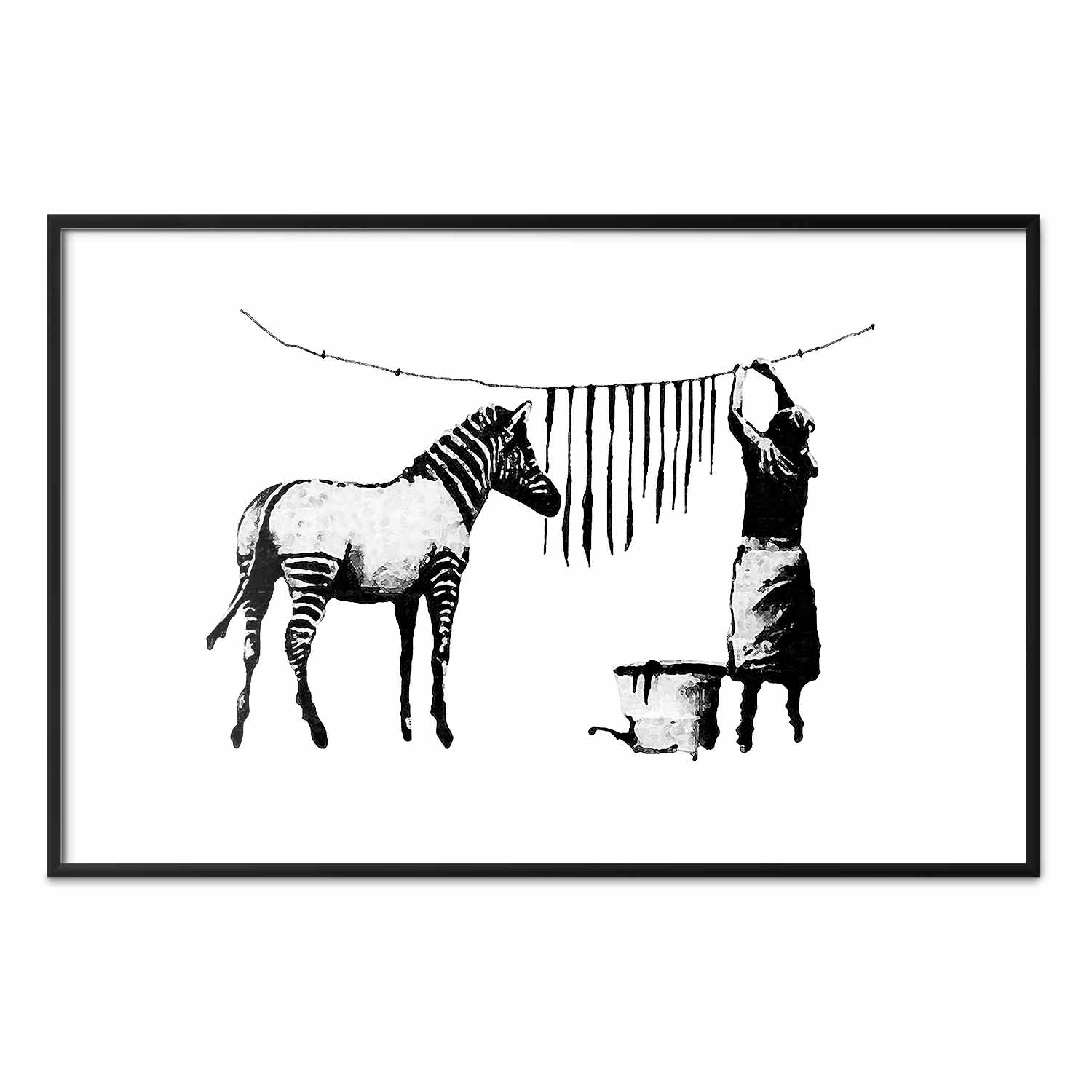 Banksy Zebra Washing Street Art Poster