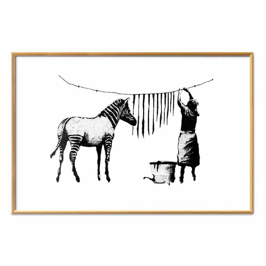 Banksy Zebra Washing Street Art Poster