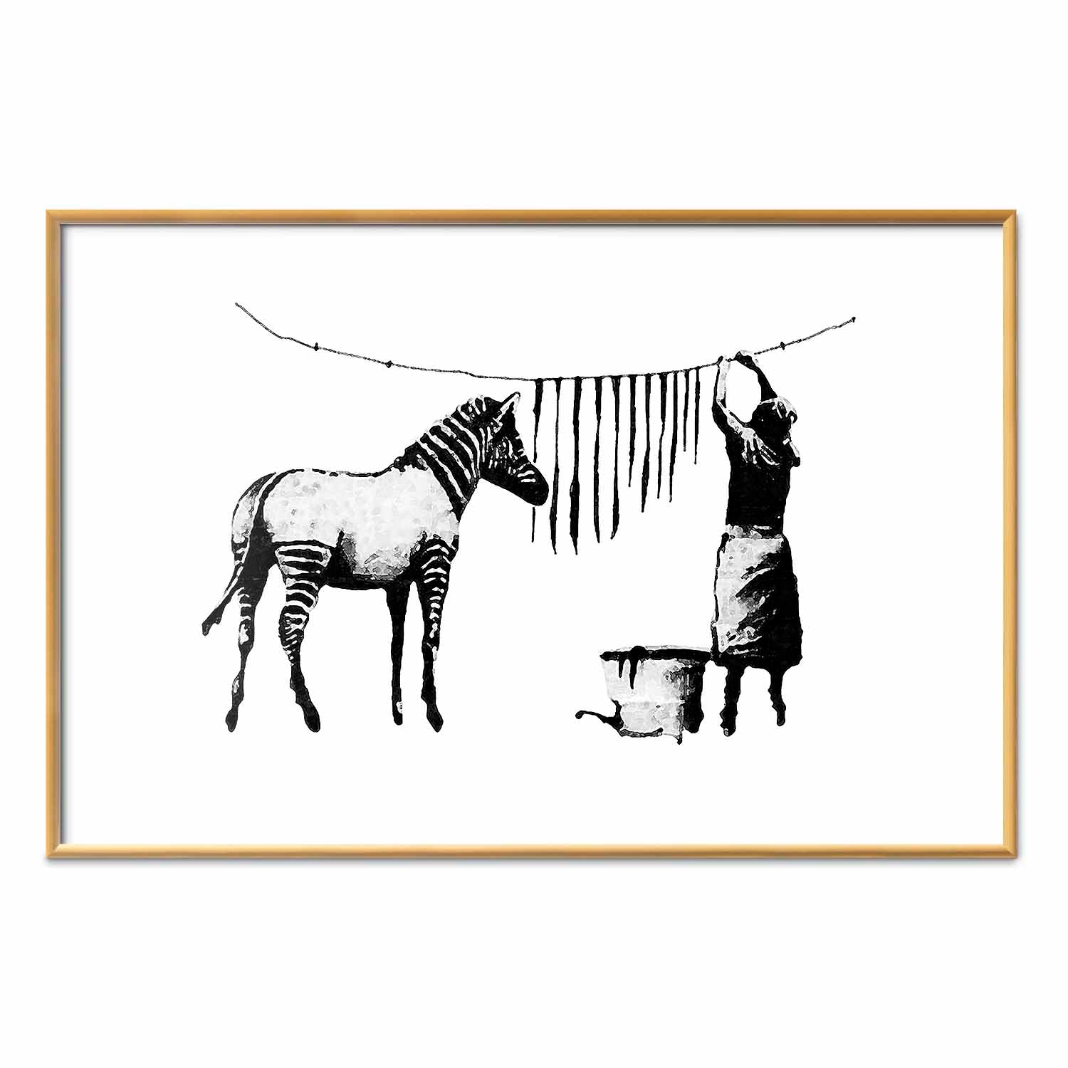 Banksy Zebra Washing Street Art Poster