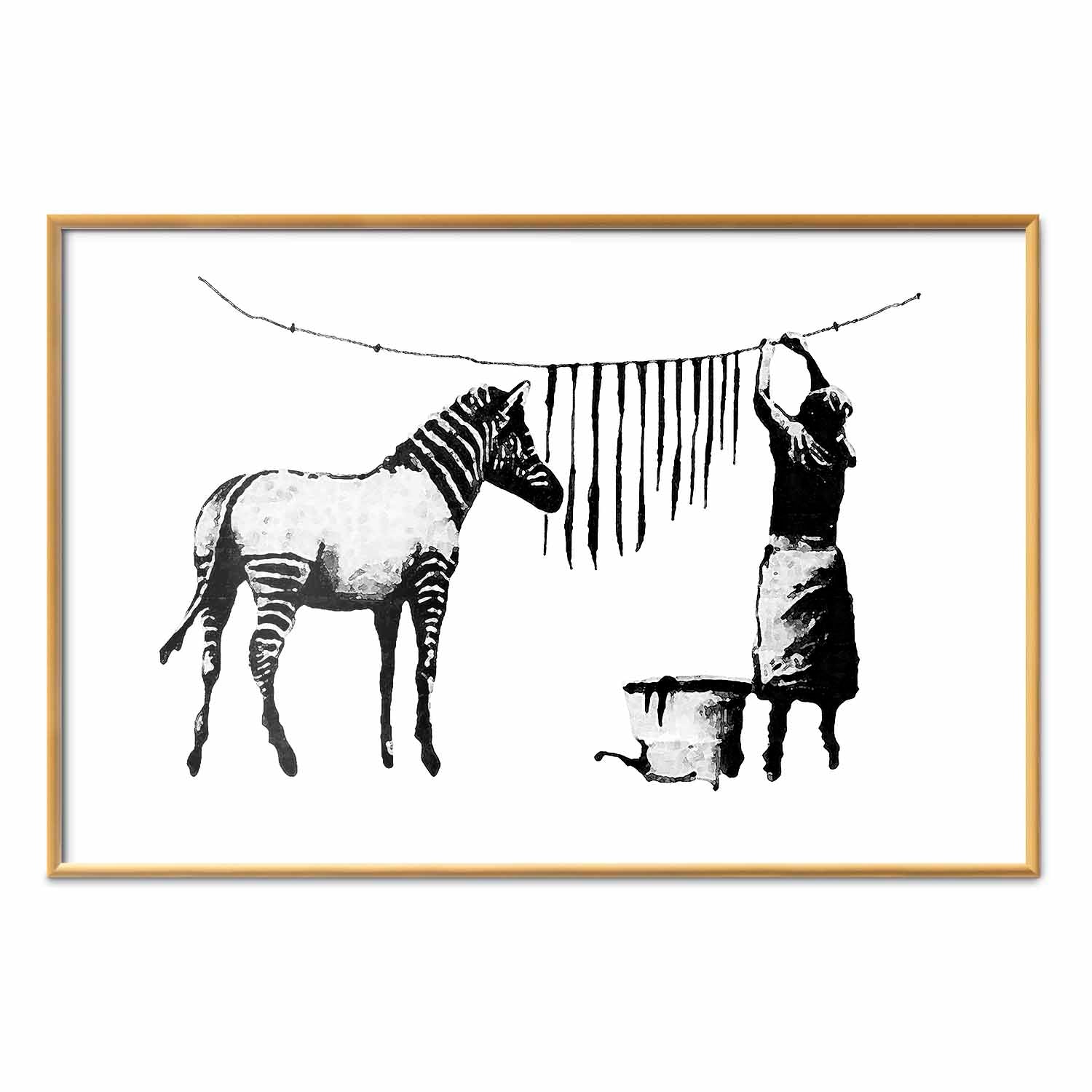 Banksy Zebra Washing Street Art Poster