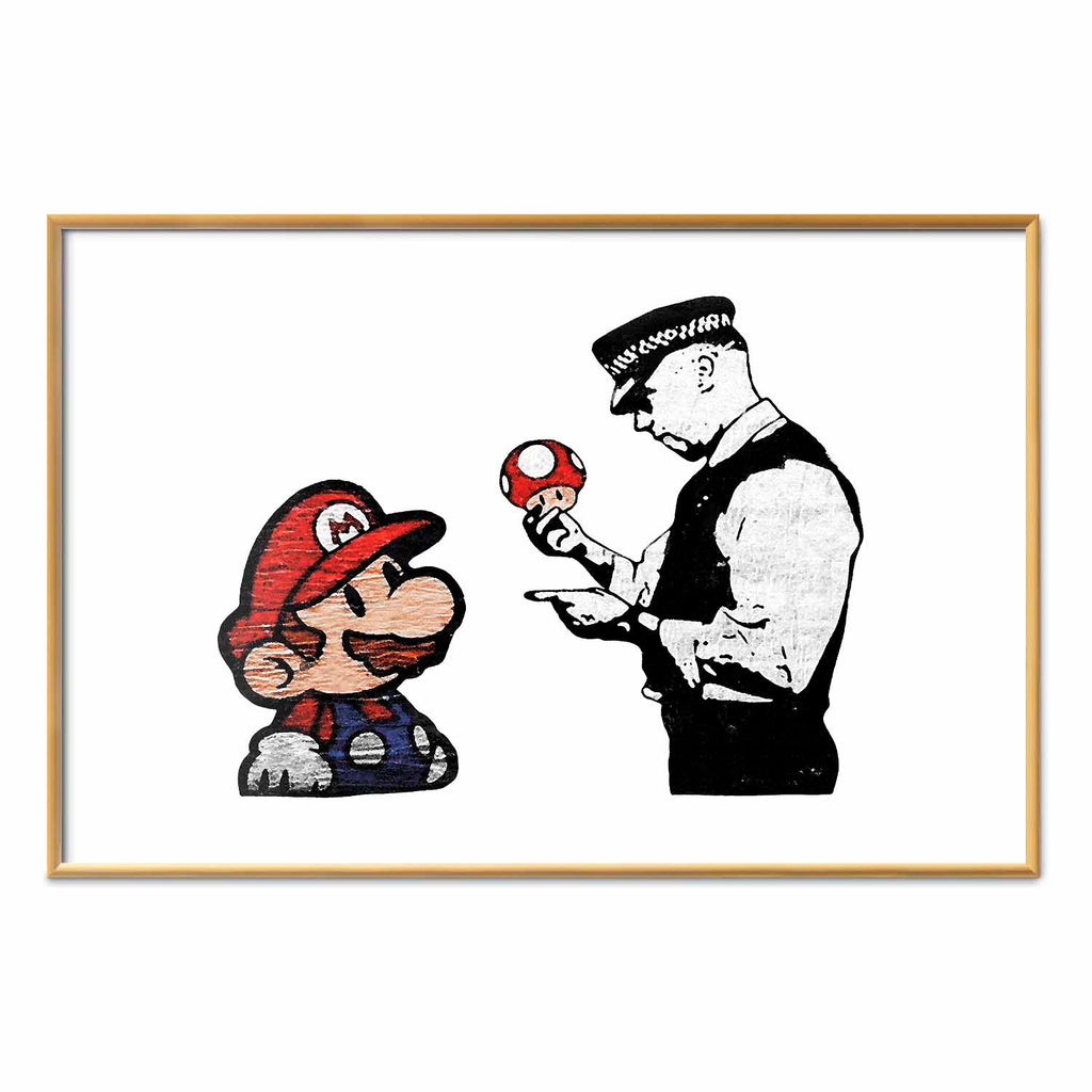 Banksy Mushroom Picker Graffiti Poster