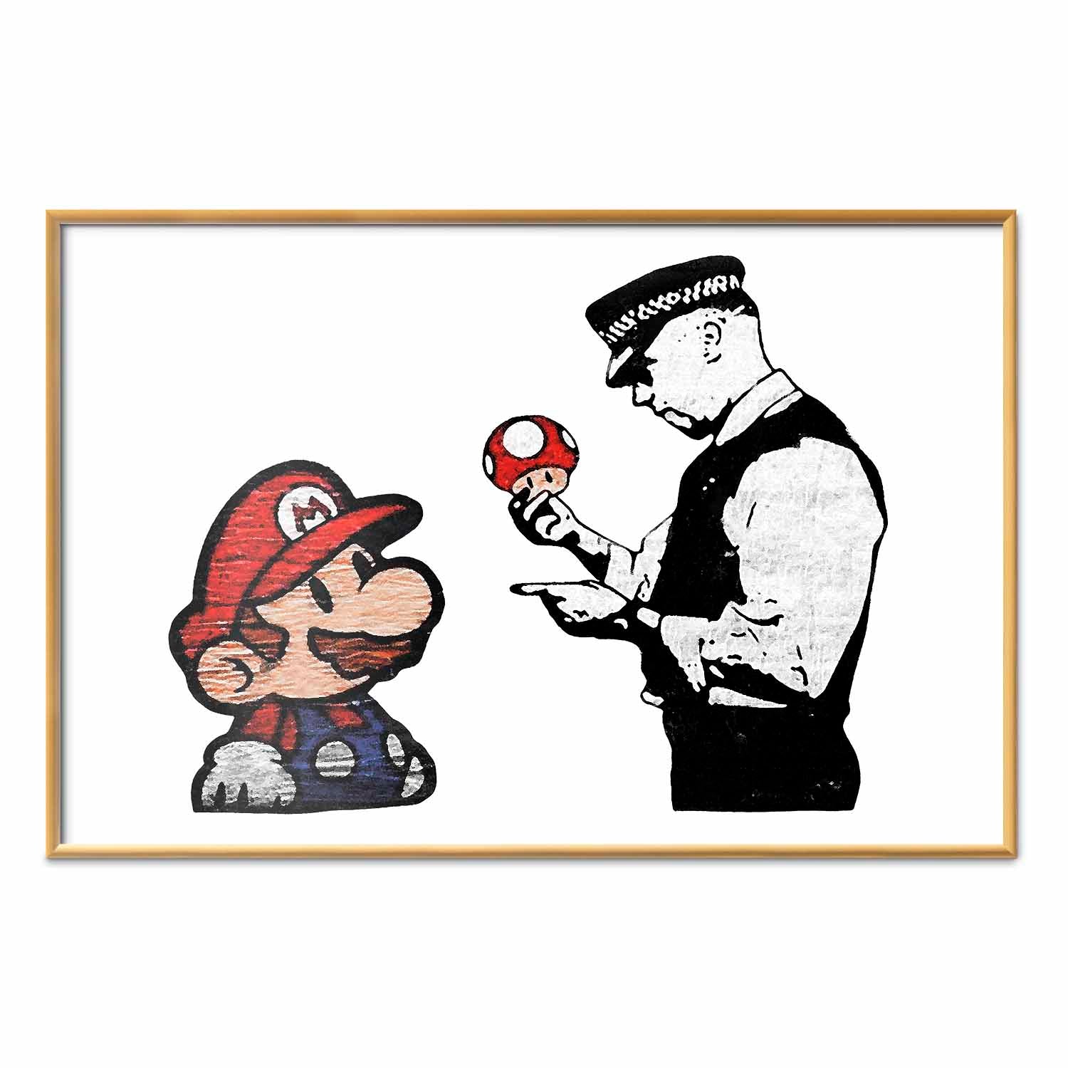 Banksy Mushroom Picker Graffiti Poster