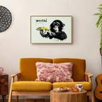 Banksy Monkey with Banana Graffiti Poster