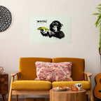 Banksy Monkey with Banana Graffiti Poster