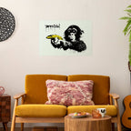 Banksy Monkey with Banana Graffiti Poster