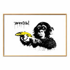 Banksy Monkey with Banana Graffiti Poster