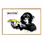 Banksy Monkey with Banana Graffiti Poster