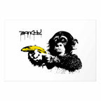Banksy Monkey with Banana Graffiti Poster