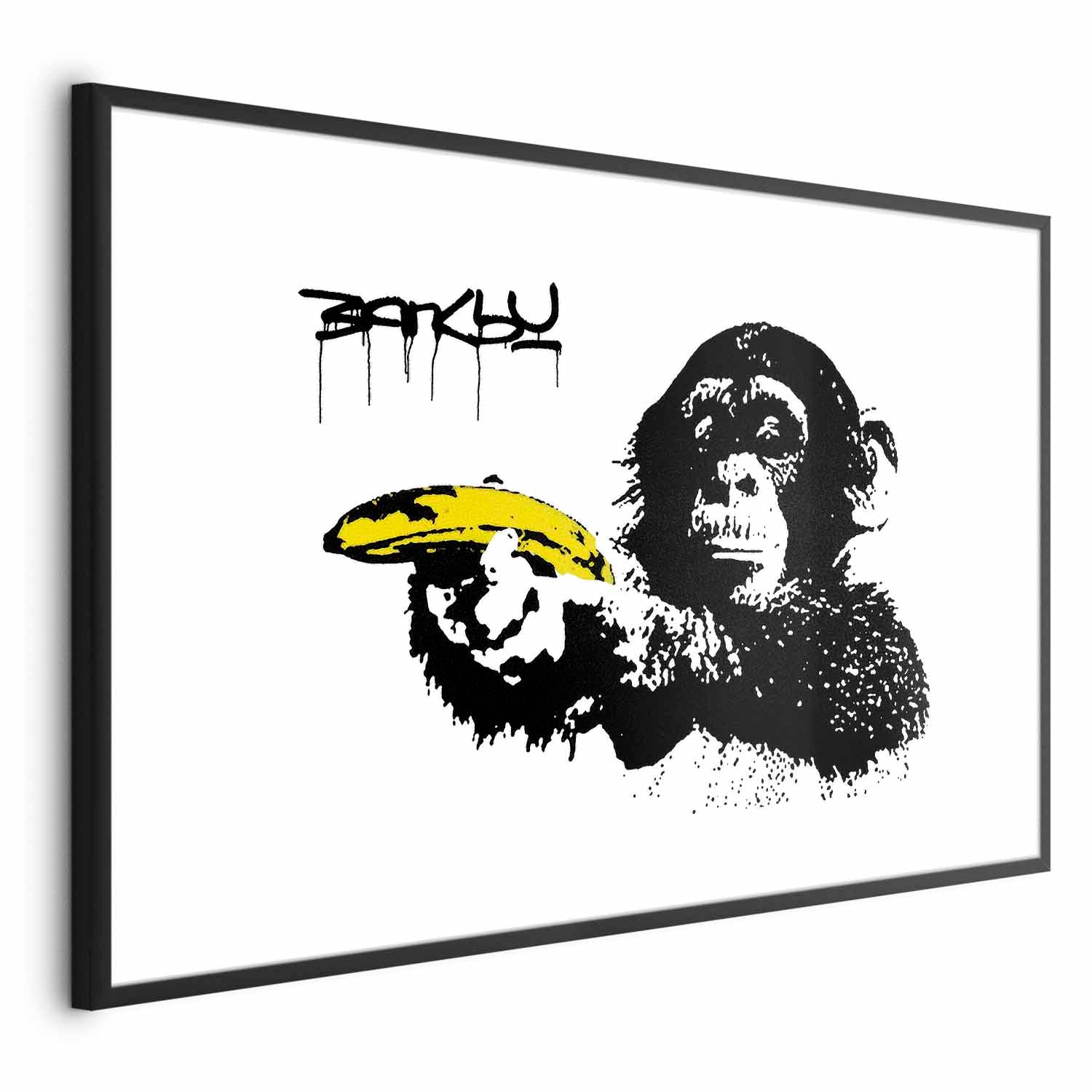 Banksy Monkey with Banana Graffiti Poster