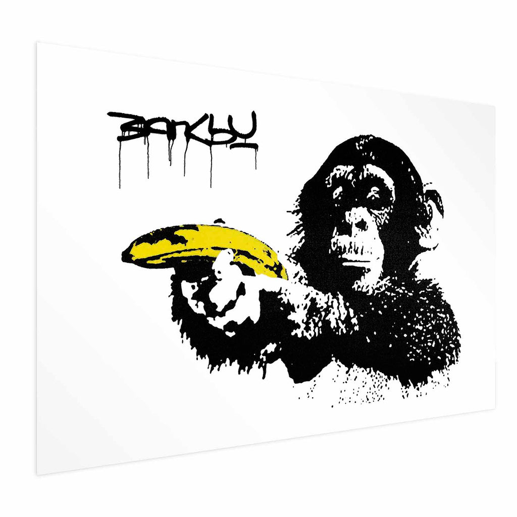 Banksy Monkey with Banana Graffiti Poster
