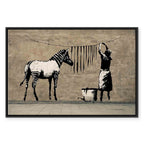 Banksy Washing Zebra Street Art Canvas Print