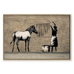 Banksy Washing Zebra Street Art Canvas Print