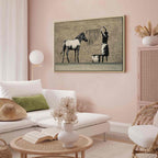 Banksy Washing Zebra Street Art Canvas Print