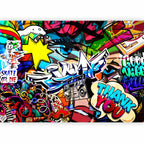Colorful Graffiti Inscriptions Street Wall Mural
