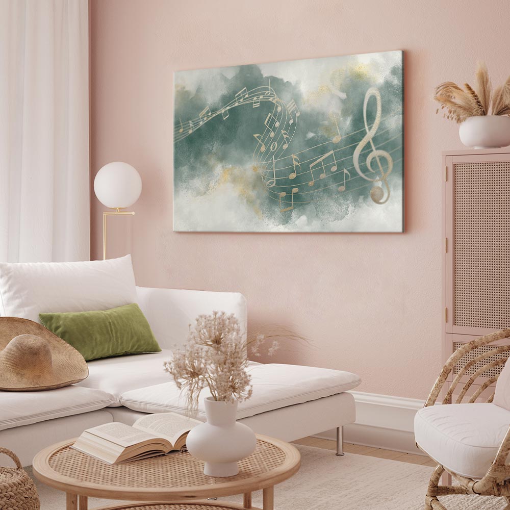 Abstract Psalm Melody Wide Canvas Print