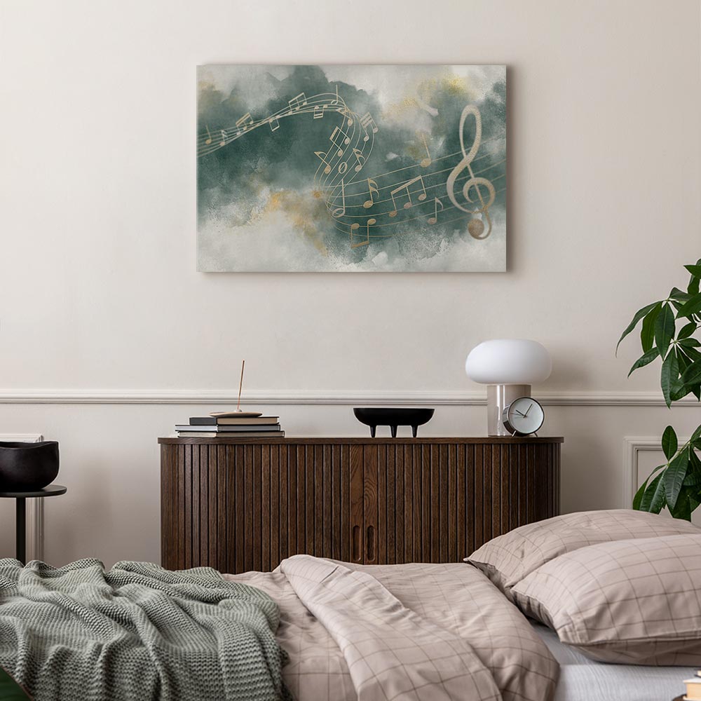 Abstract Psalm Melody Wide Canvas Print