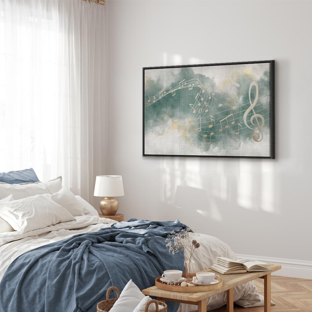 Abstract Psalm Melody Wide Canvas Print