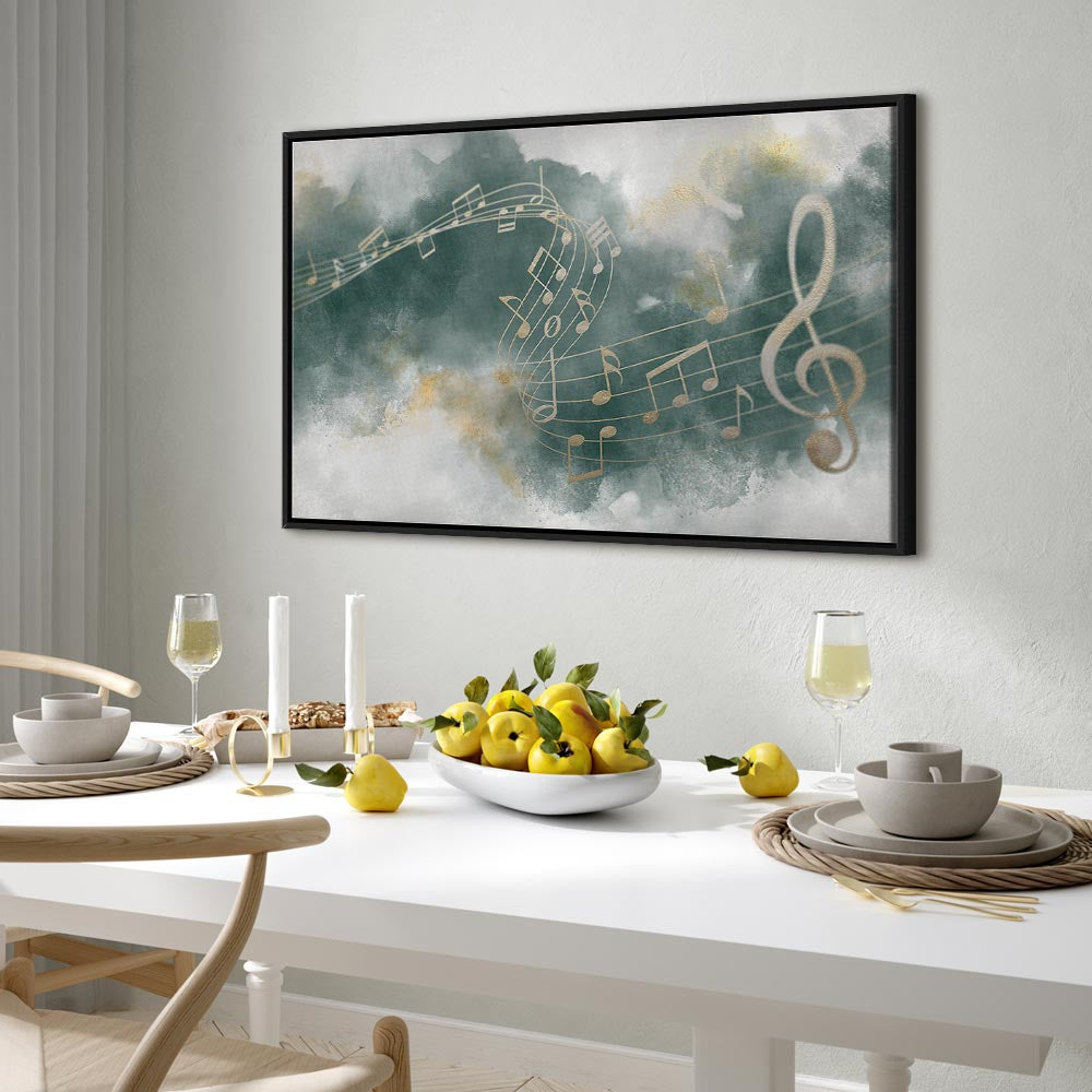 Abstract Psalm Melody Wide Canvas Print