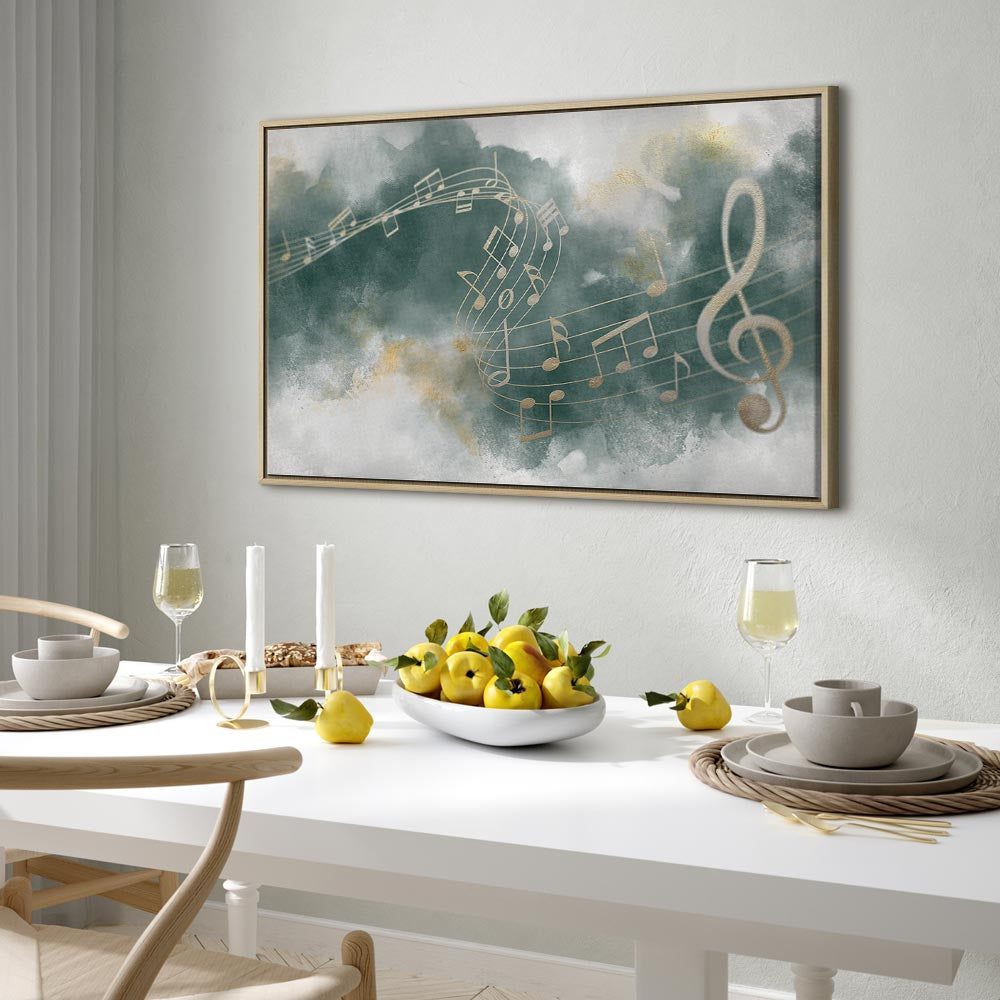 Abstract Psalm Melody Wide Canvas Print