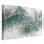 Abstract Psalm Melody Wide Canvas Print