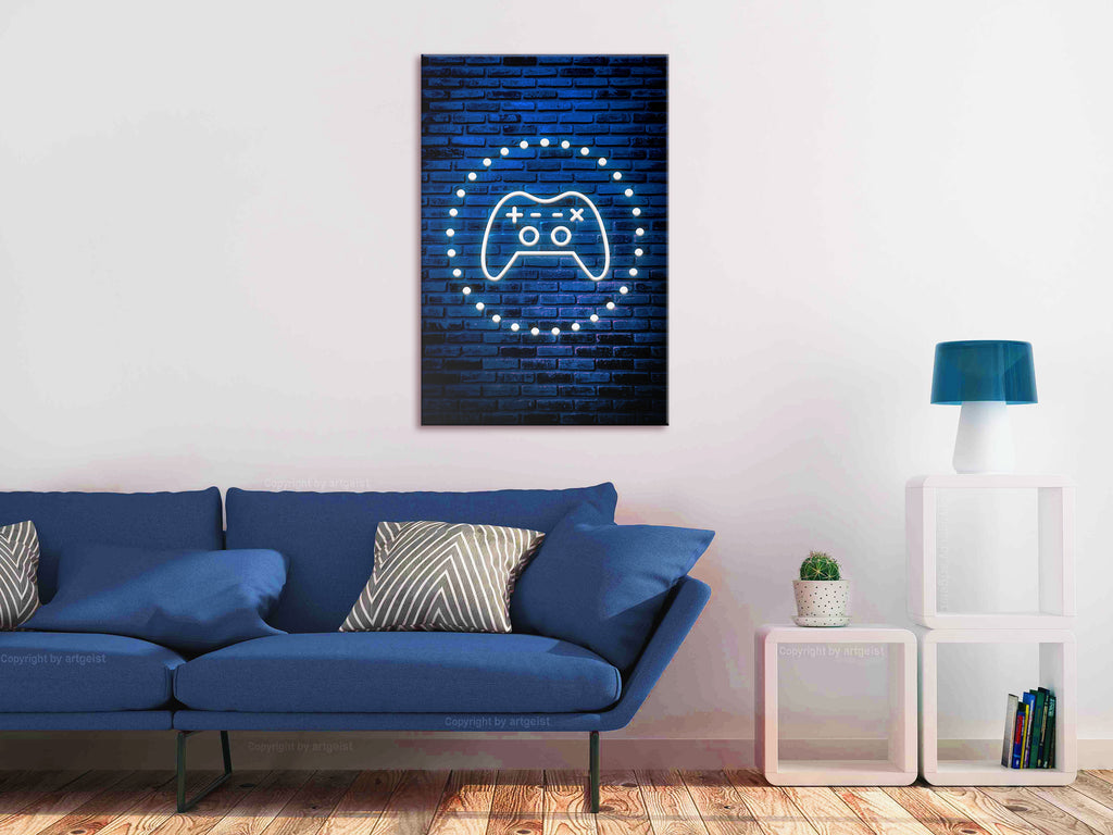 Canvas Print Neon Gamepad