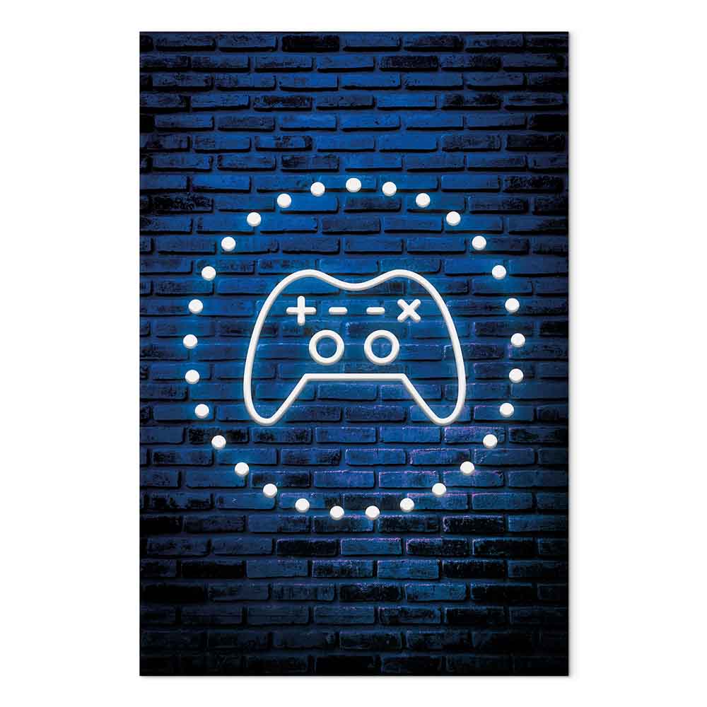 Neon Gamepad Video Games Canvas Print
