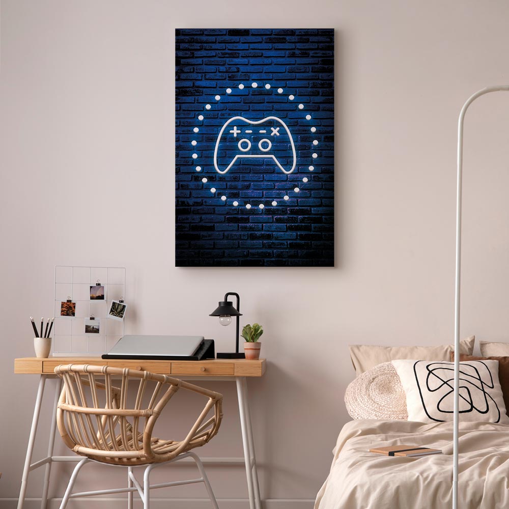 Neon Gamepad Video Games Canvas Print