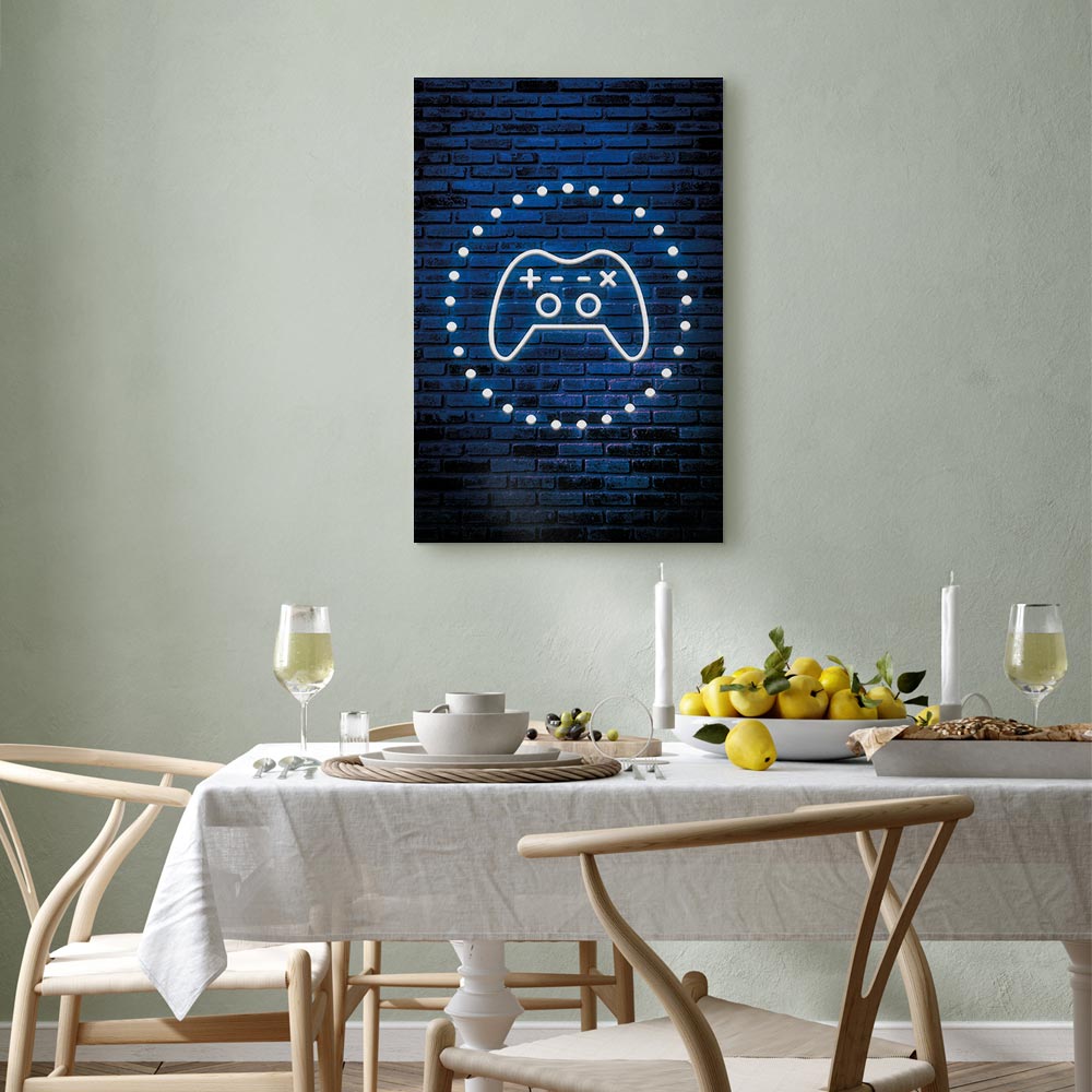 Neon Gamepad Video Games Canvas Print