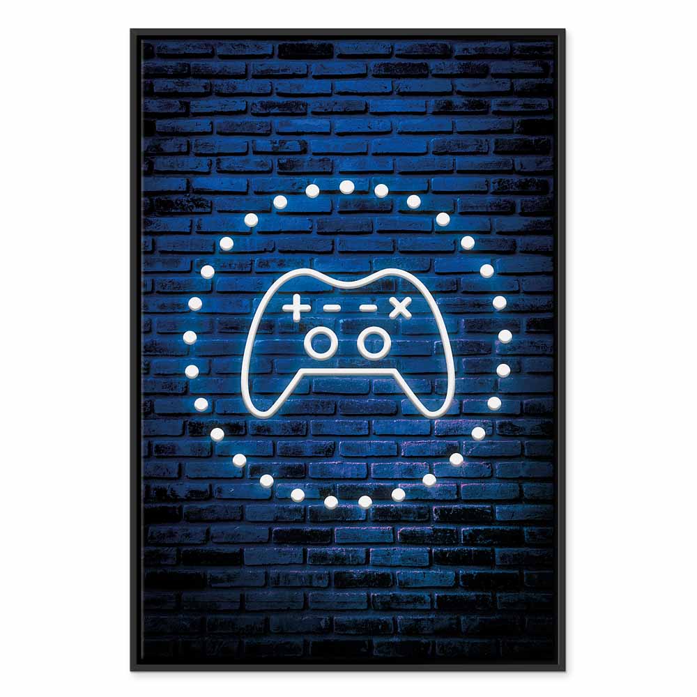Neon Gamepad Video Games Canvas Print