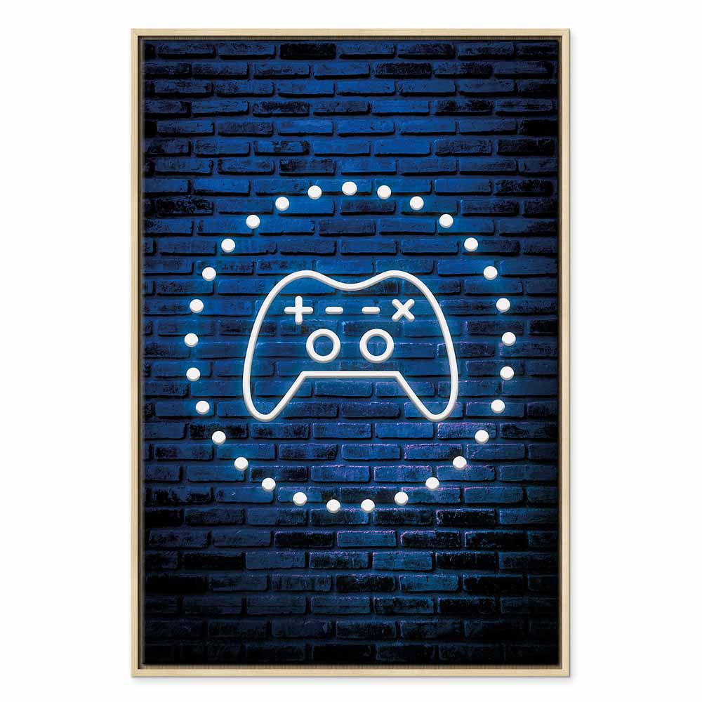 Neon Gamepad Video Games Canvas Print