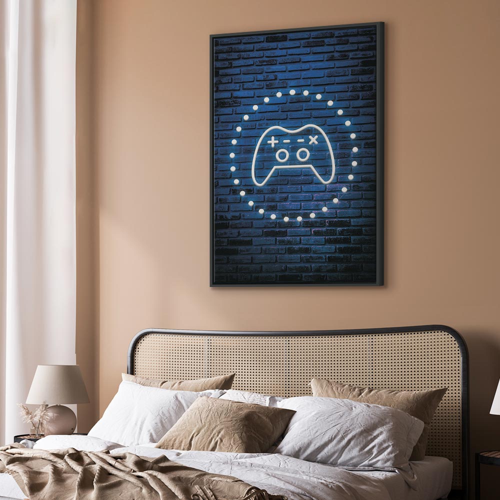 Neon Gamepad Video Games Canvas Print