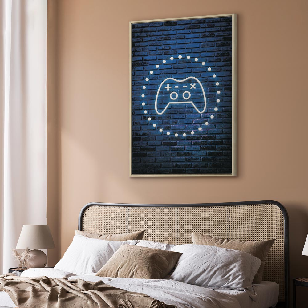 Neon Gamepad Video Games Canvas Print