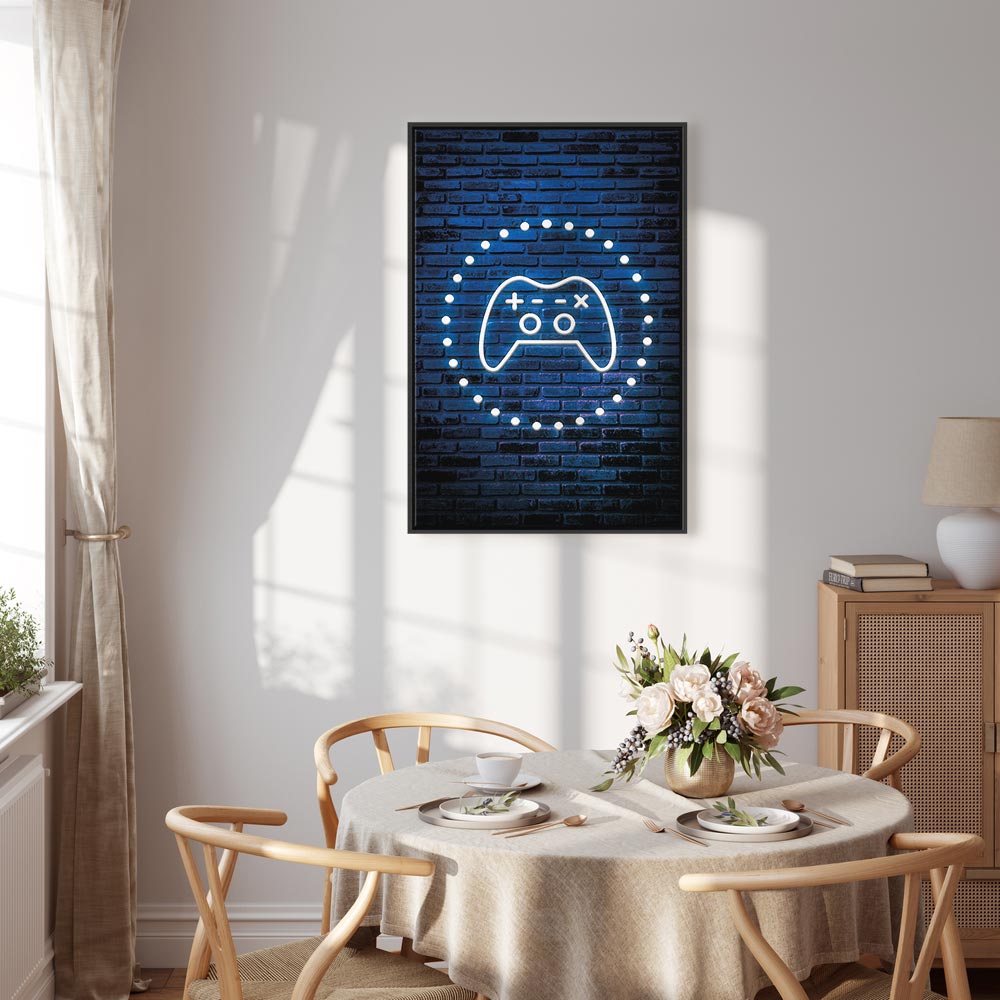 Neon Gamepad Video Games Canvas Print