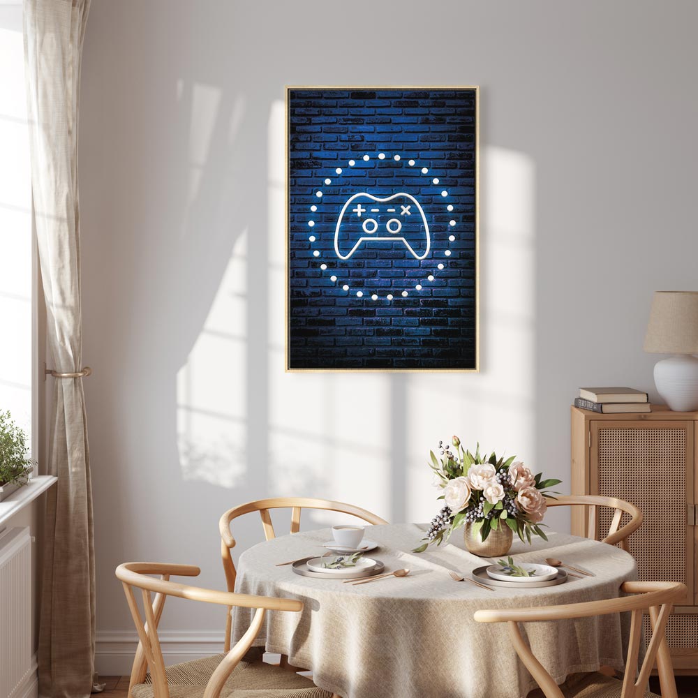 Neon Gamepad Video Games Canvas Print