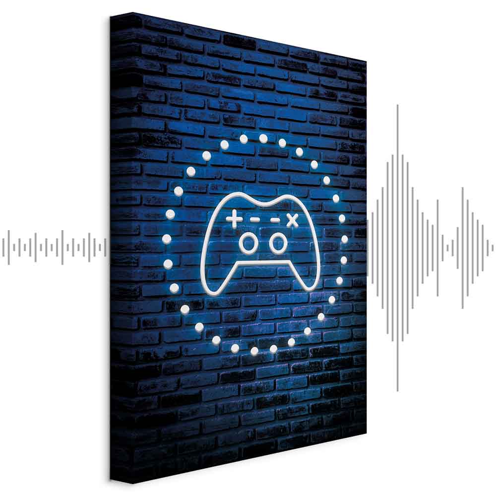 Neon Gamepad Video Games Canvas Print
