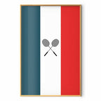 French Flags Black Badminton Rackets Poster
