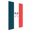 French Flags Black Badminton Rackets Poster