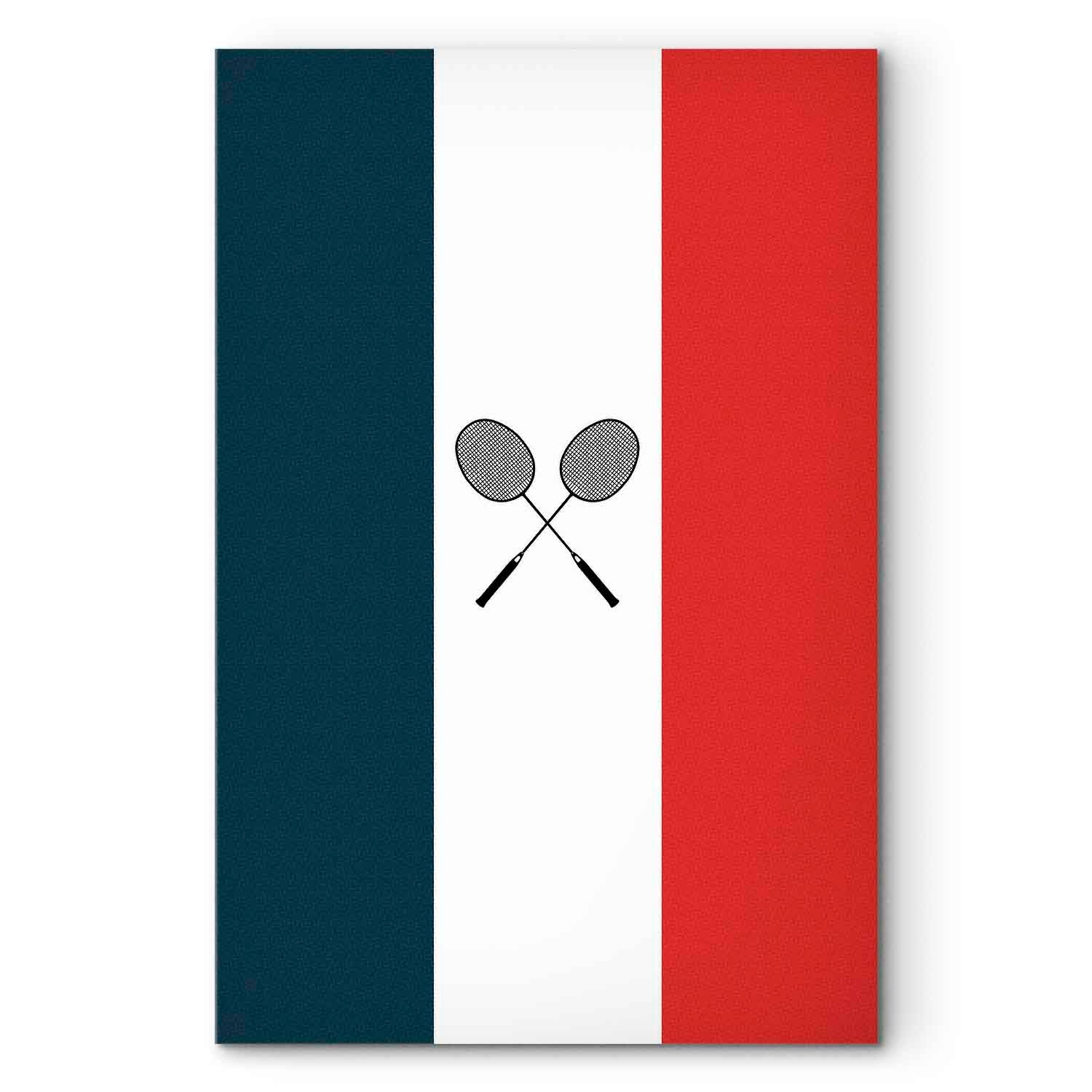 French Flag Badminton Rackets Sports Canvas Print