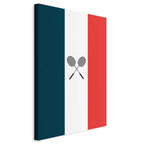 Canvas Print - Black Badminton Rackets Against the Backdrop of the French Flag