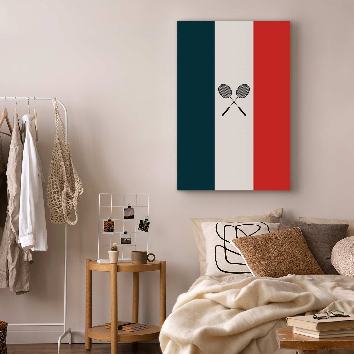 French Flag Badminton Rackets Sports Canvas Print