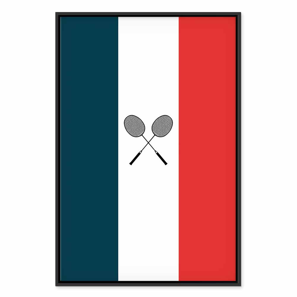 French Flag Badminton Rackets Sports Canvas Print