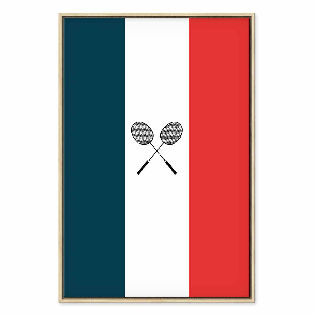 French Flag Badminton Rackets Sports Canvas Print