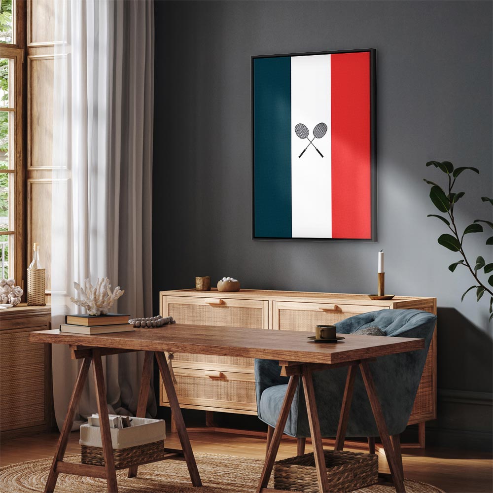French Flag Badminton Rackets Sports Canvas Print