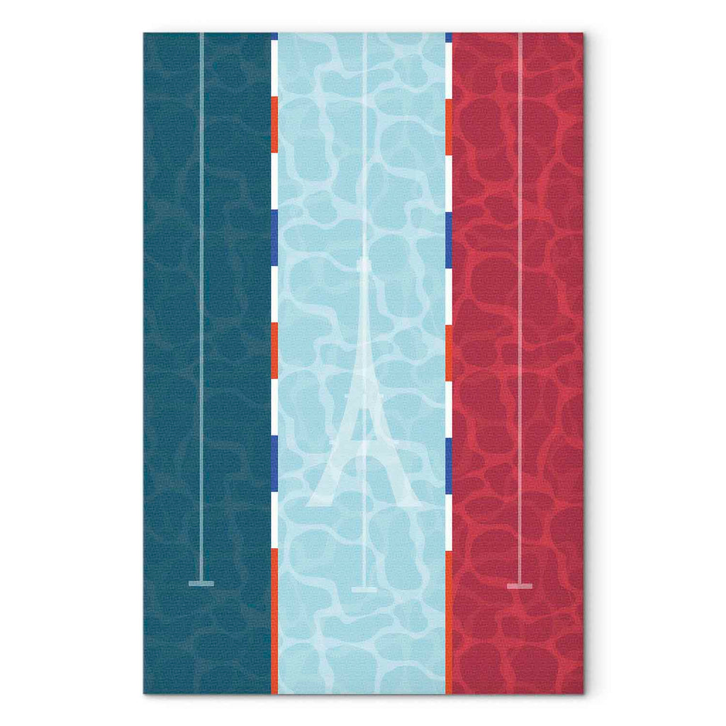 French Flag Swimming Pool Graphic Canvas Print