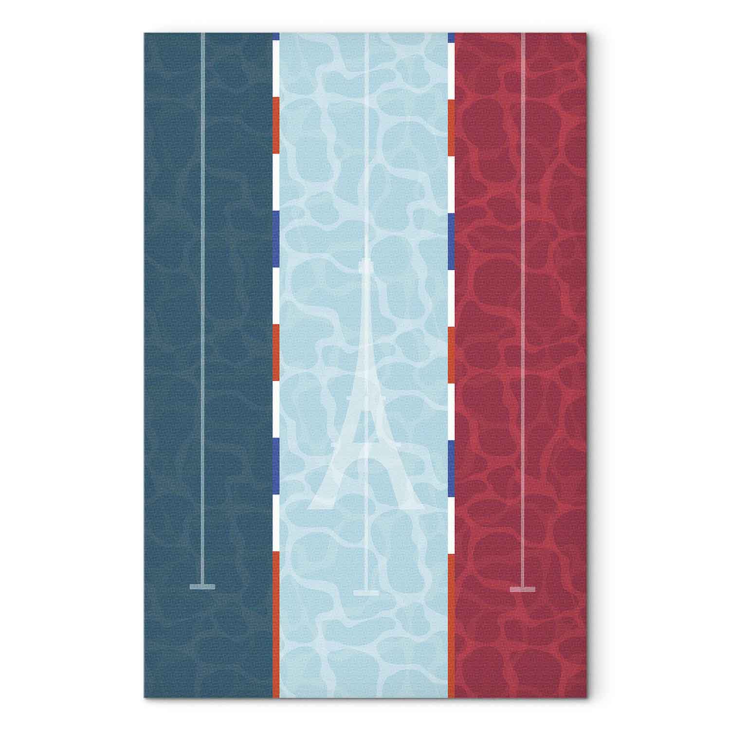 French Flag Swimming Pool Graphic Canvas Print