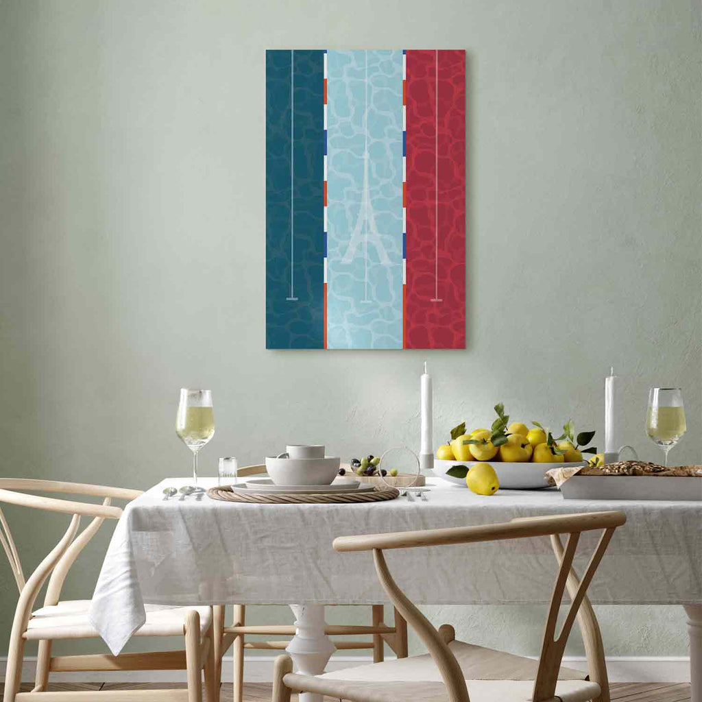 French Flag Swimming Pool Graphic Canvas Print