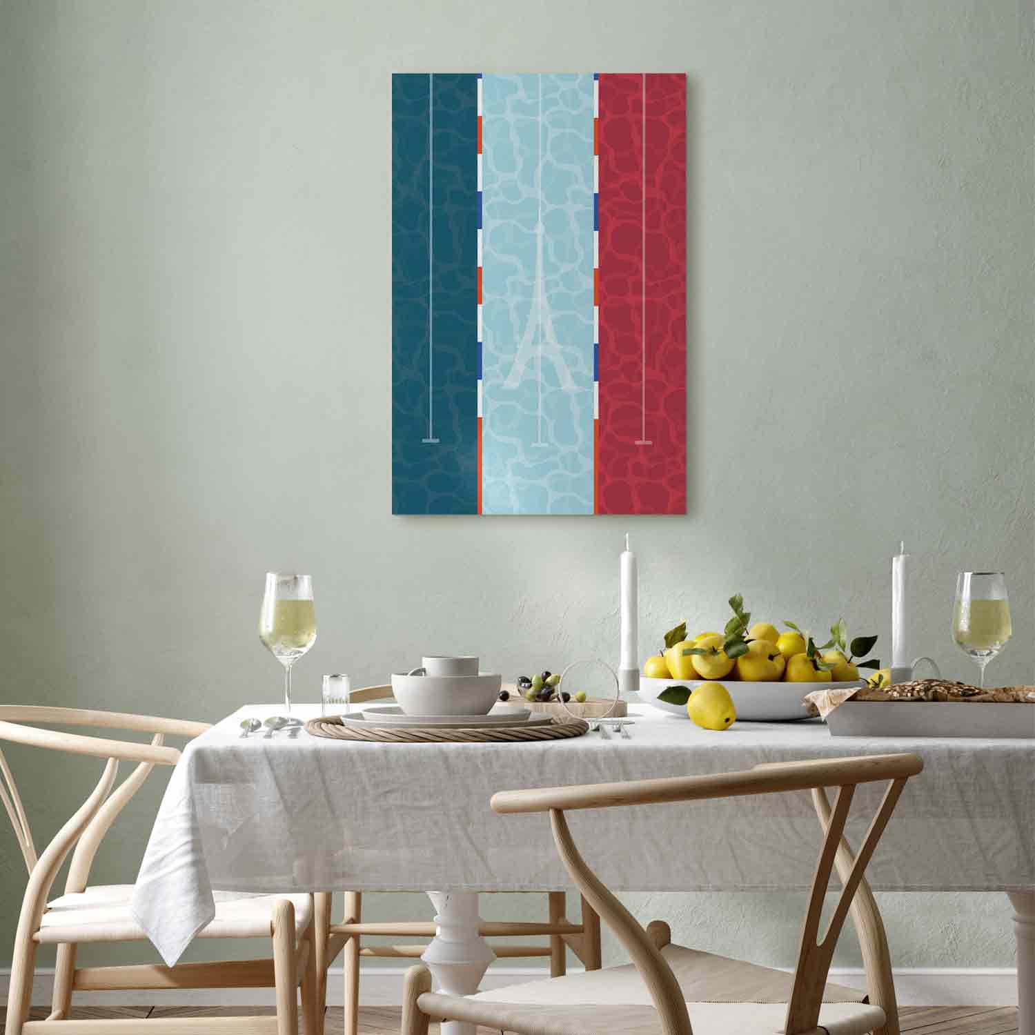 French Flag Swimming Pool Graphic Canvas Print