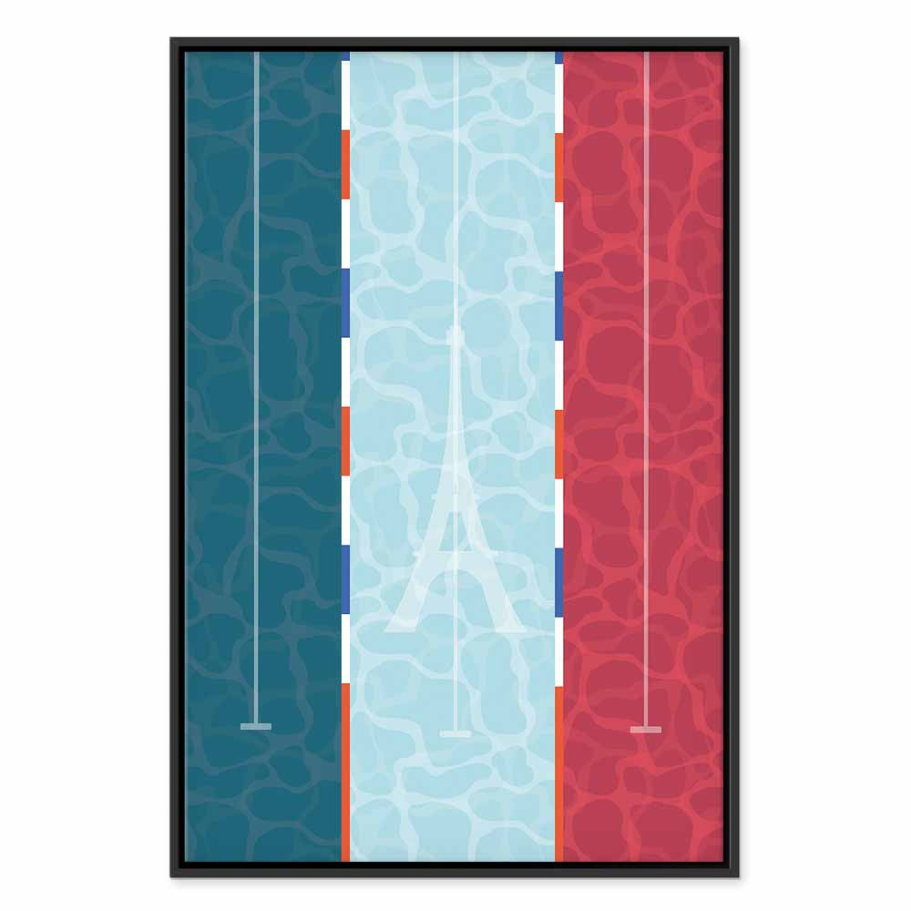 French Flag Swimming Pool Graphic Canvas Print