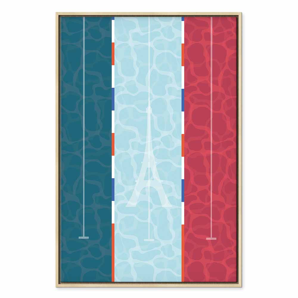 French Flag Swimming Pool Graphic Canvas Print